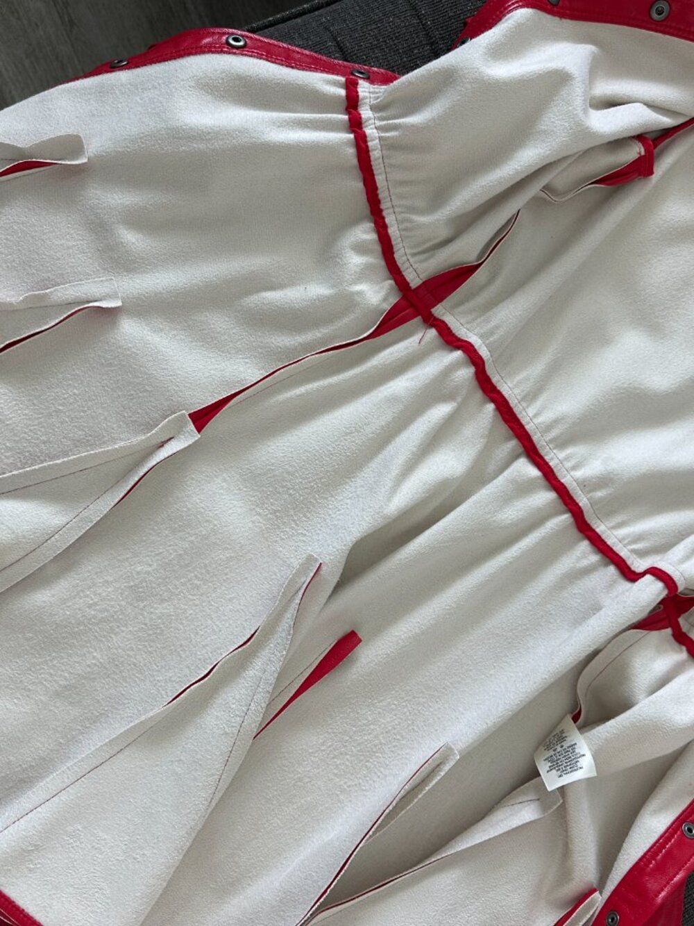 Alice + Olivia Short Sleeve Faux Leather Red Dress - Picture 6 of 10